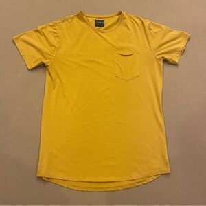 Men’s Cuts Clothing Elongated Pocket Tee Mustard Size Large